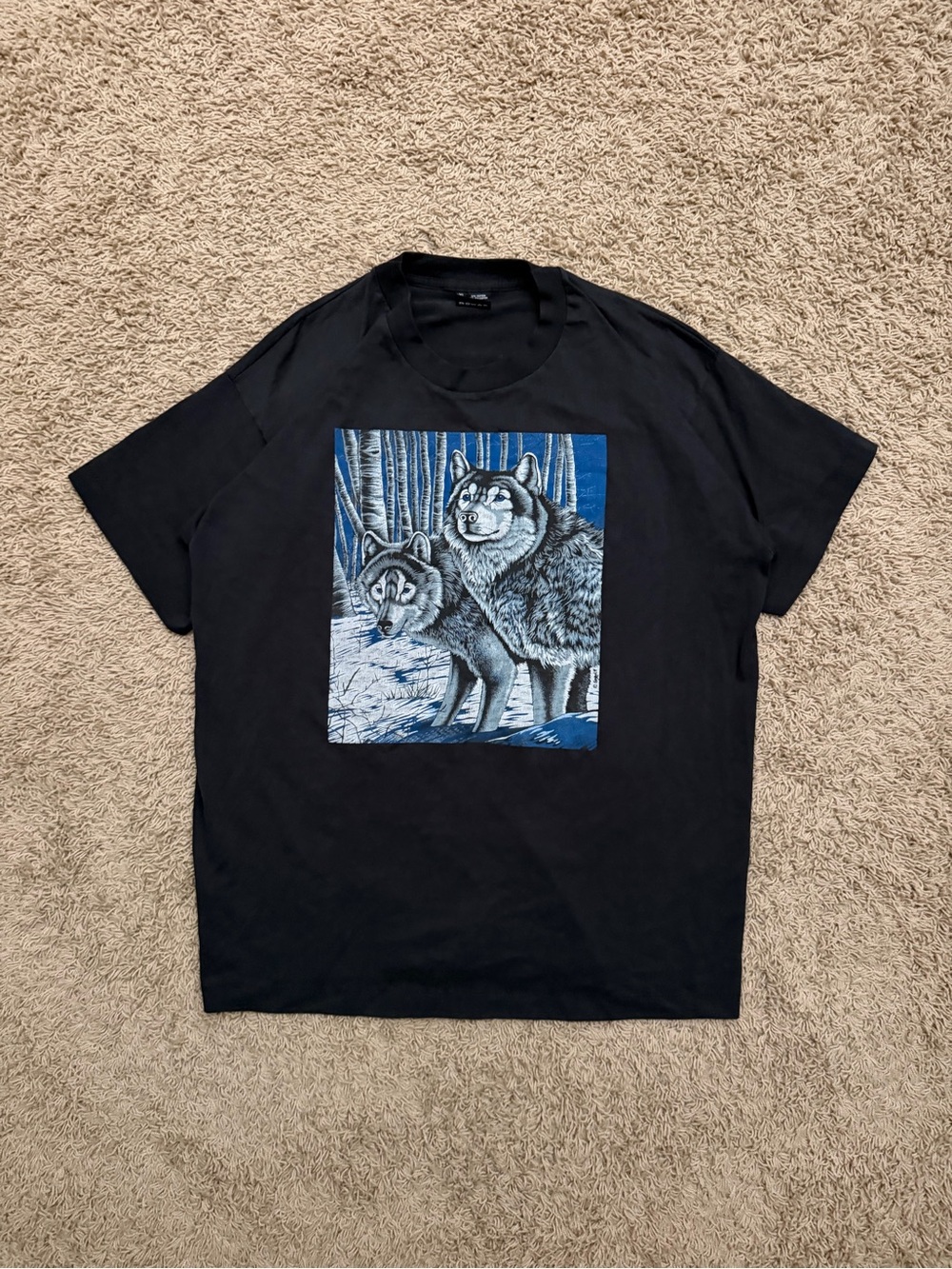 Vintage 90s Arctic Snow Wolf Nature Single Stitched T Shirt Size XL